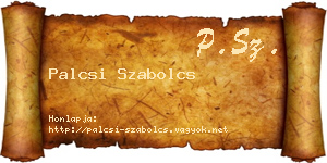 Palcsi Szabolcs névjegykártya